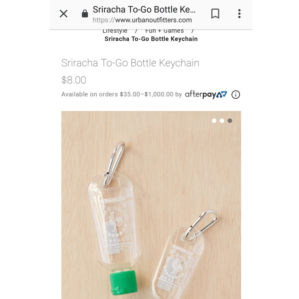 *SOLD* Sriracha Keychains, Qty 2 (Empty Bottles) - Picture 6 of 6